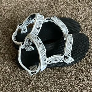 Teva black and white sandals
